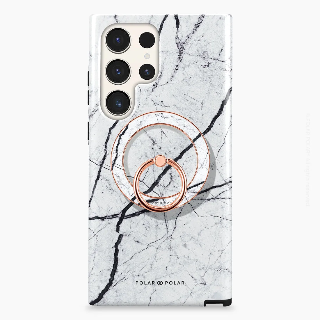Classic White - Rose Gold MagSafe Phone Grip and Ring Holder Stand