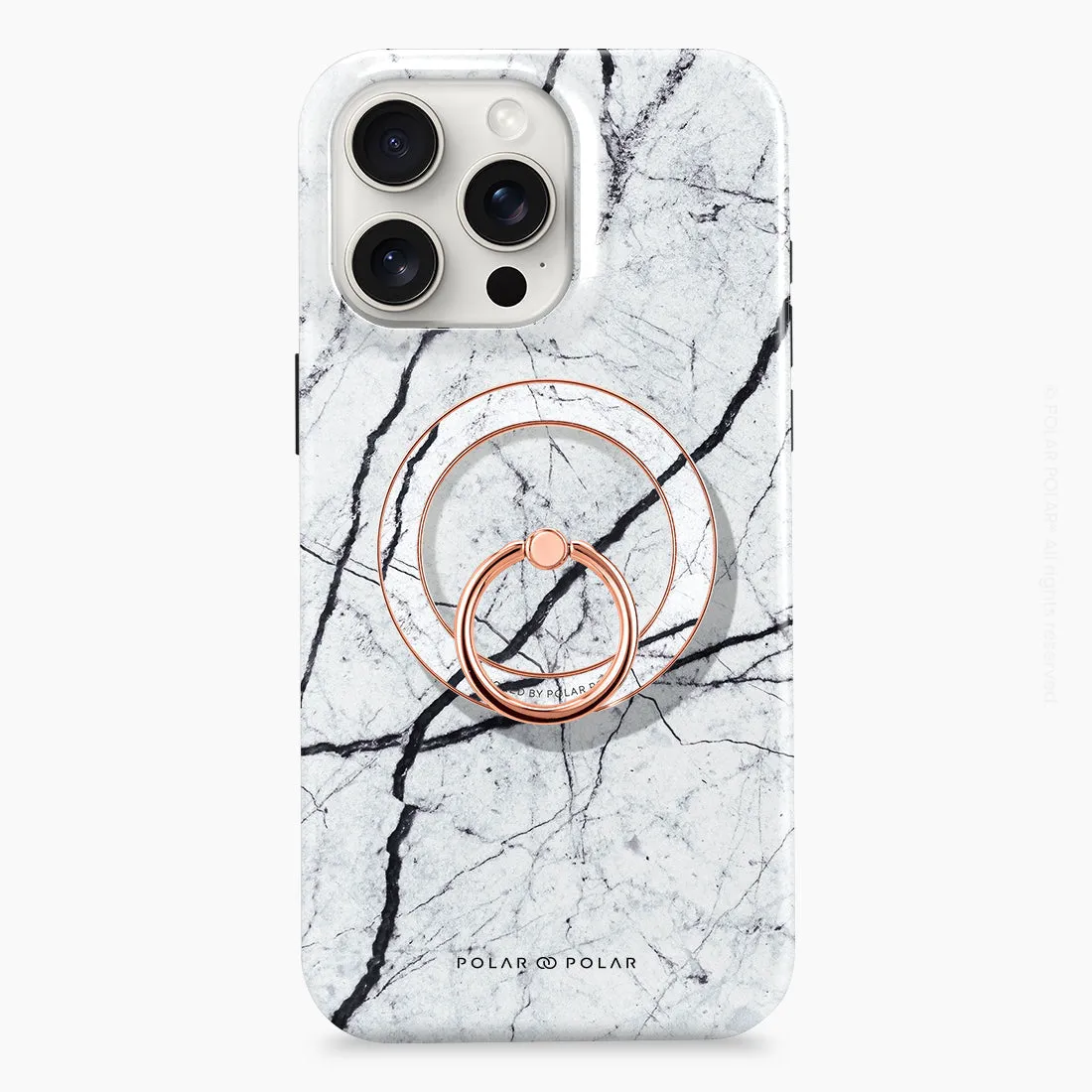 Classic White - Rose Gold MagSafe Phone Grip and Ring Holder Stand