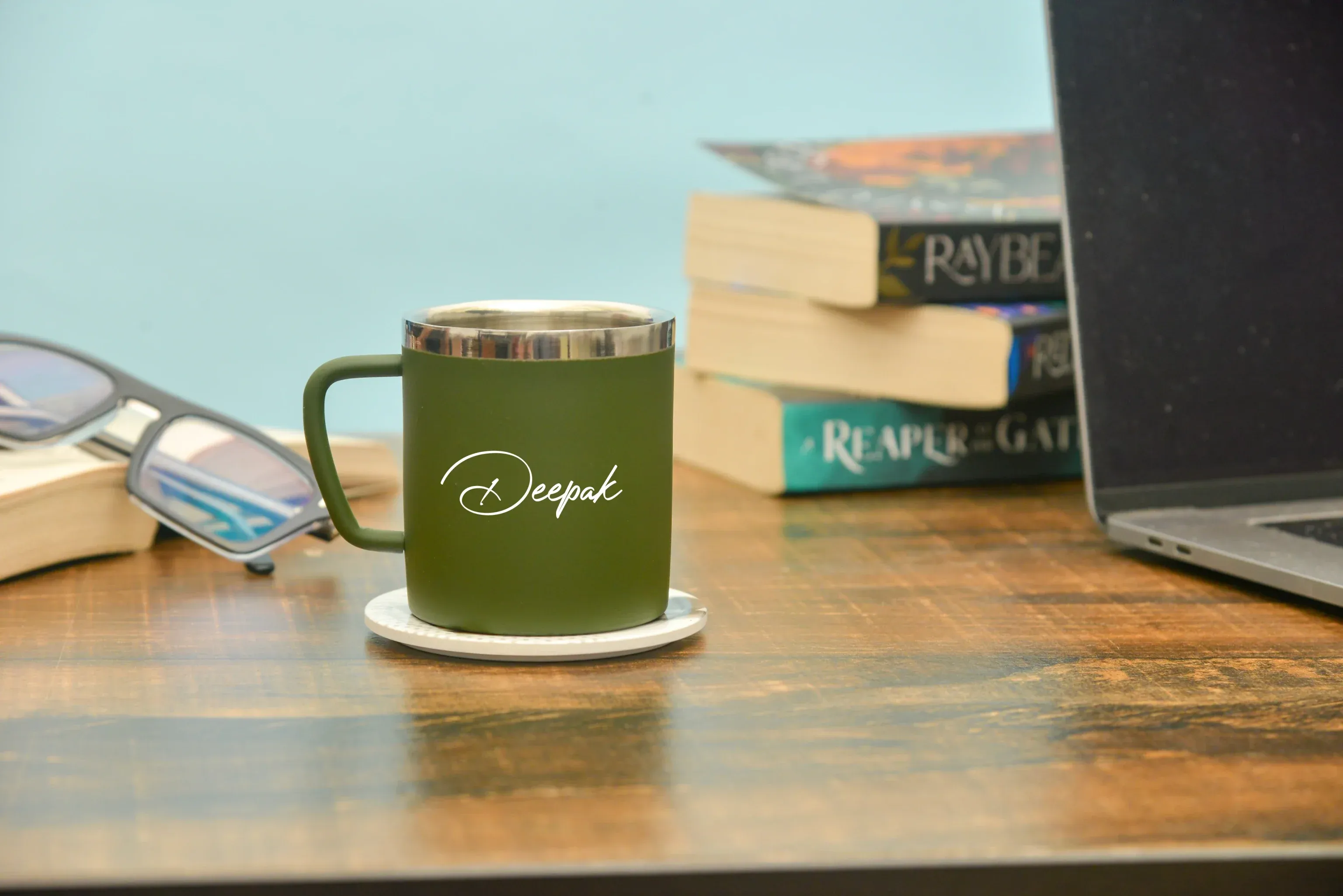 Classy Metal Flip Diary   Classic Metal Pen   Classy Leather Metal Keychain   Classy Card Holder   Classic Smart Bottle    Stainless Steel Mug - Green