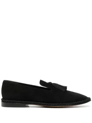 Clergerie tassel-detail suede loafers