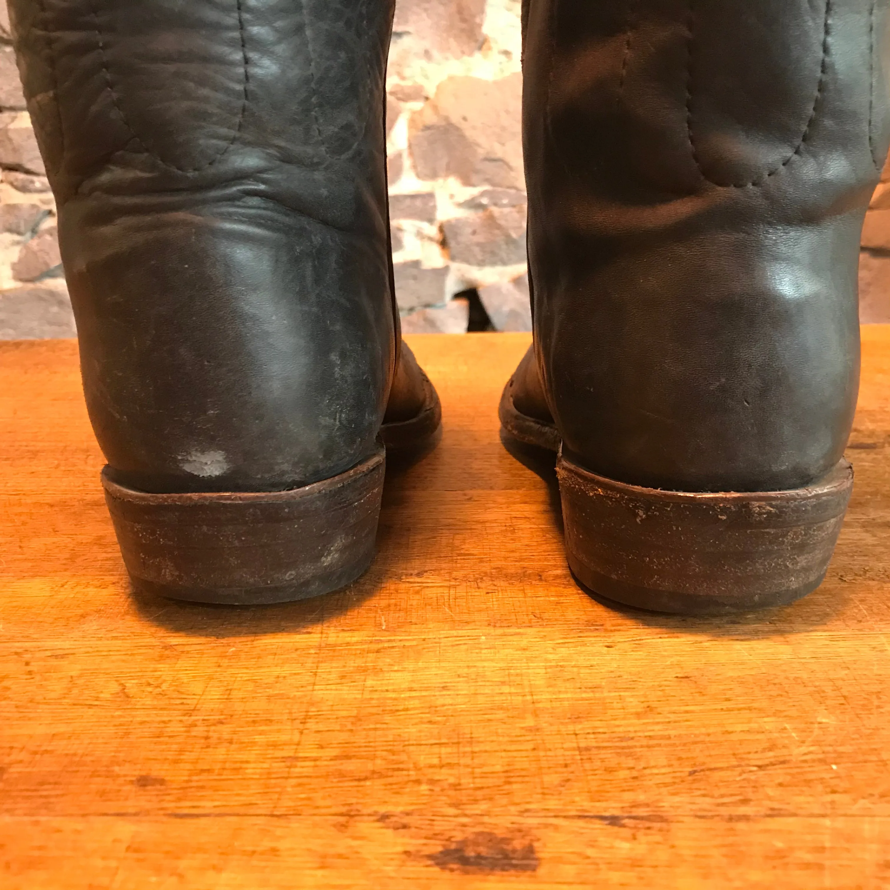 Cowboy Boots Rare By J.R.Reyes - Boot Co Vintage Mens Custom Made Classic Cathedral Stitching White Inlay Stars Made in USA