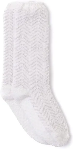 Cozy Chic Herringbone Socks- Cream/Stone
