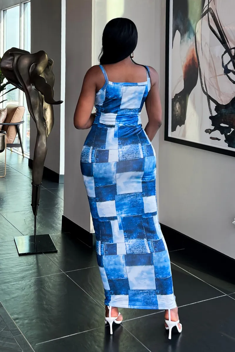 DENIM PATCH ILLUSION | DRESS