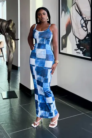 DENIM PATCH ILLUSION | DRESS