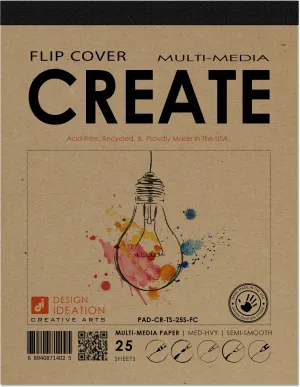 Design Ideation CREATE. FLIP COVER Pad. Removable Sheet. Multi-Media. (8.5" x 11") FCP-2550-TS