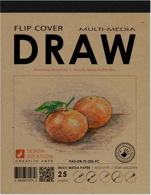 Design Ideation DRAW. FLIP COVER Pad. Removable Sheet. Multi-Media. (8.5" x 11") FCP-2550-TS