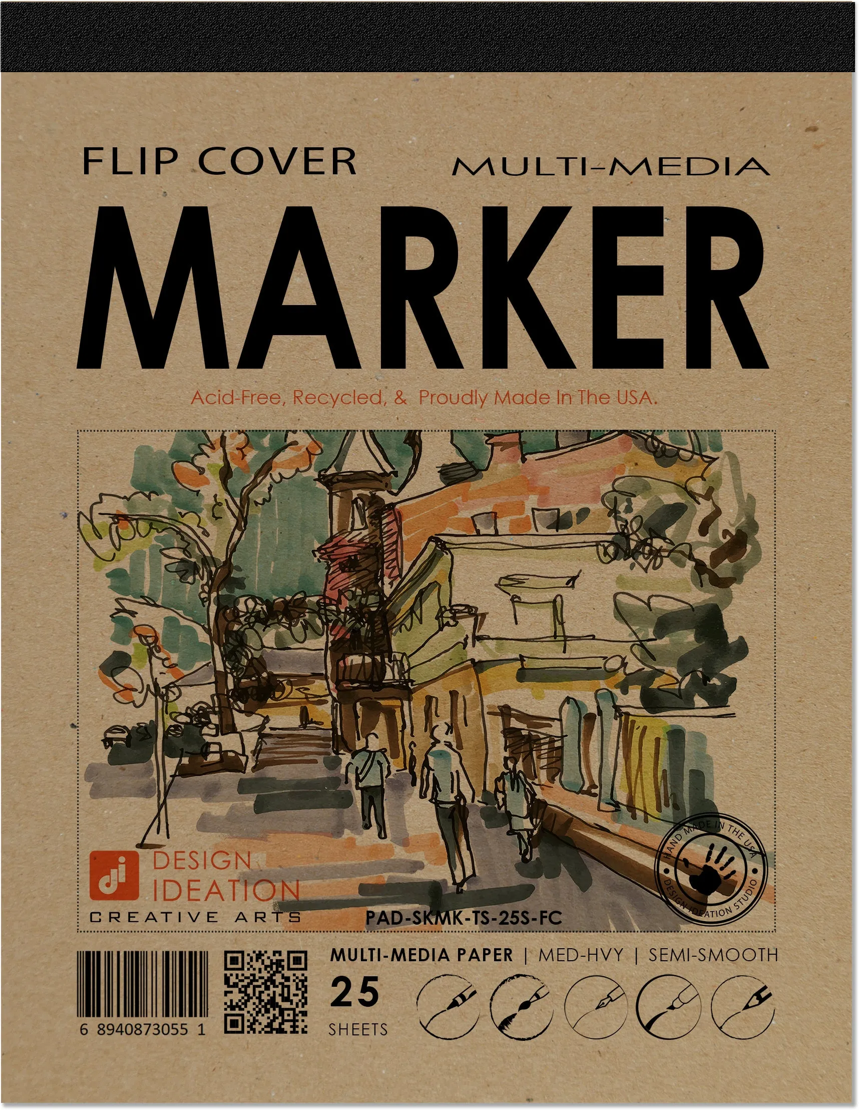 Design Ideation MARKER. FLIP COVER Pad. Removable Sheet. Multi-Media. (8.5" x 11") FCP-2550-TS