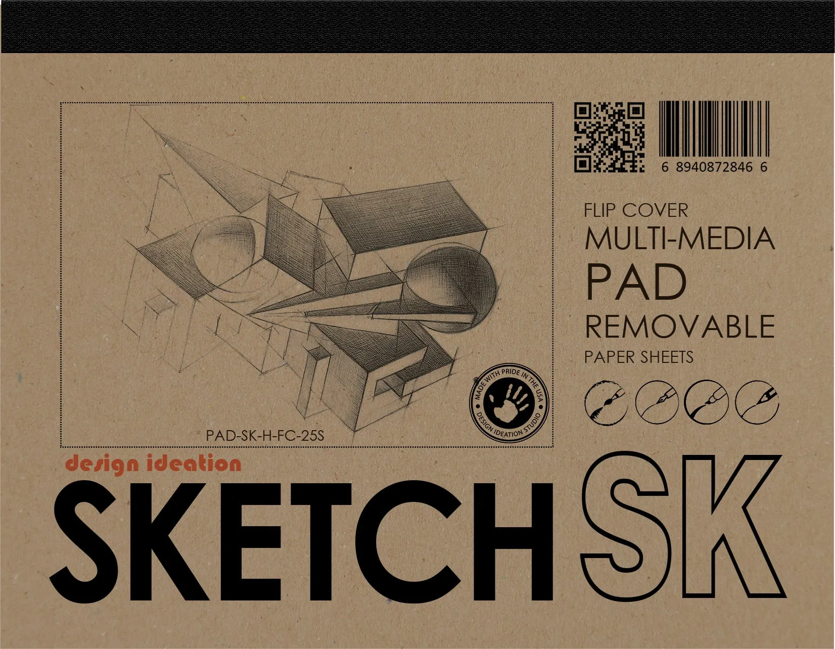 Design Ideation SKETCH. FLIP COVER Pad. Removable Sheet. Multi-Media. (11" x 8.5") FCP-2550-TS
