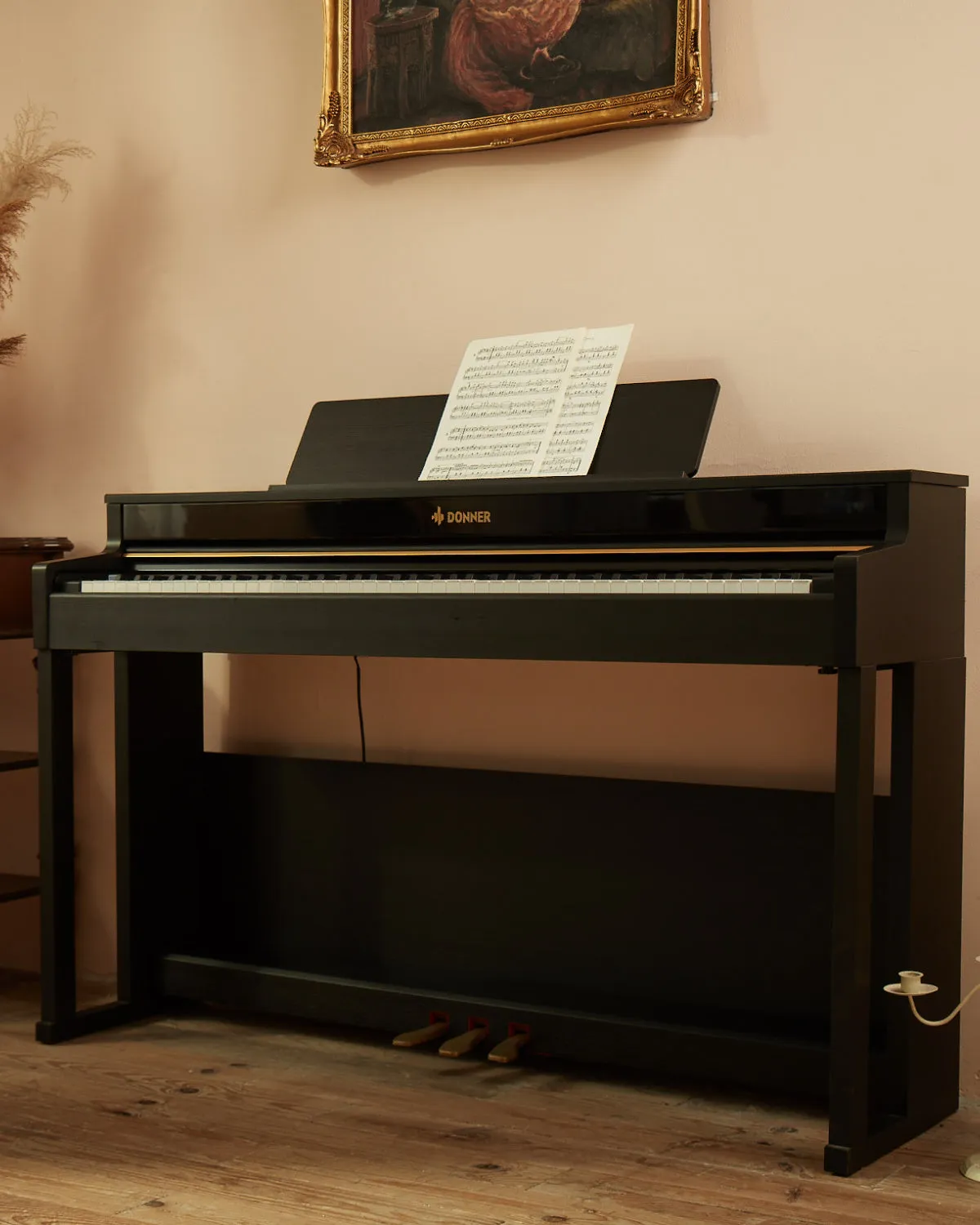 Donner DDP-400 88 Weighted Key Progressive Hammer Action Digital Piano with Furniture Stand & 3 Pedal for Professional