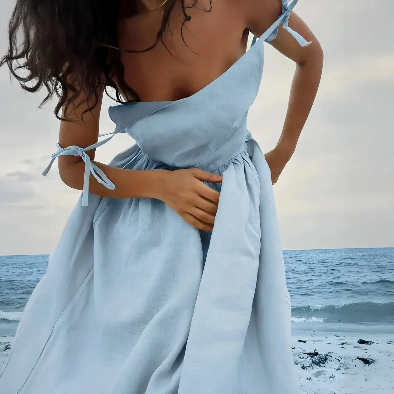Effortless A-Line Dress with Delicate Shoulder Detail