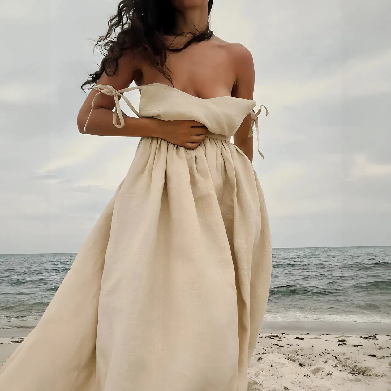 Effortless A-Line Dress with Delicate Shoulder Detail