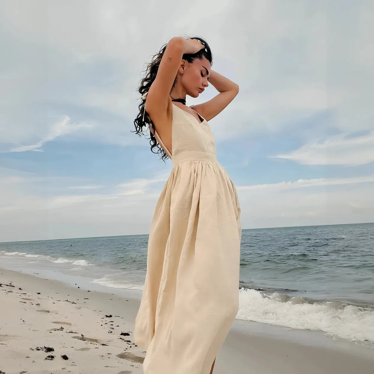 Effortless A-Line Dress with Delicate Shoulder Detail