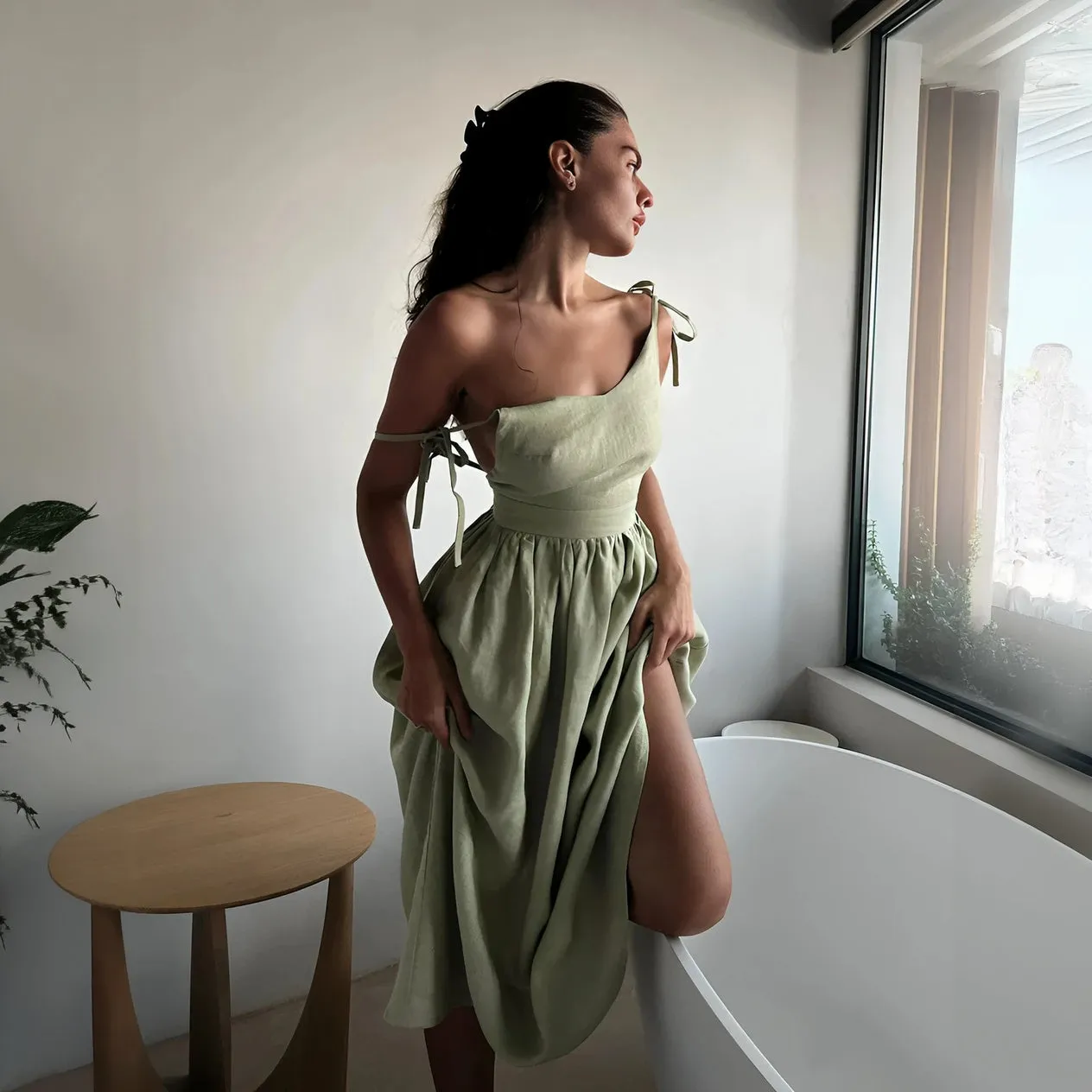 Effortless A-Line Dress with Delicate Shoulder Detail