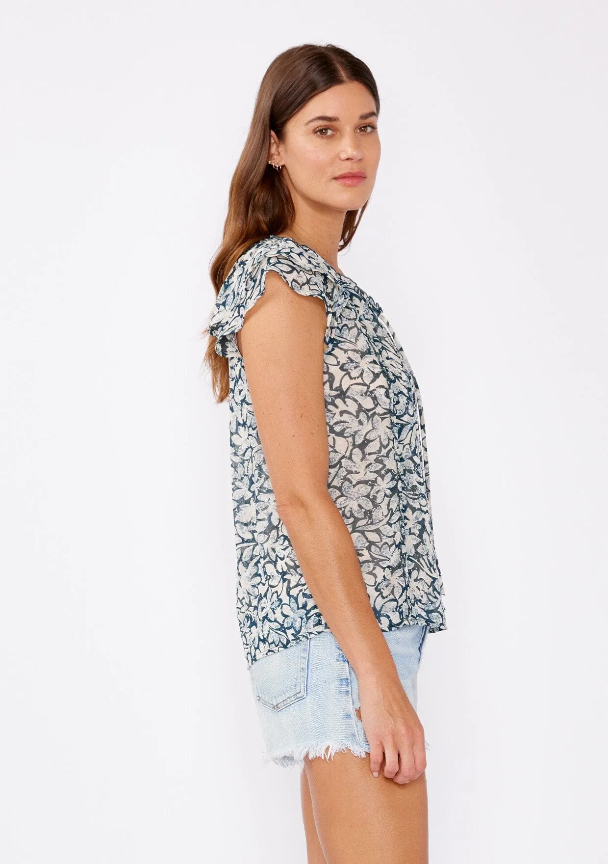 Enchanted Garden Ruffle Sleeve Top