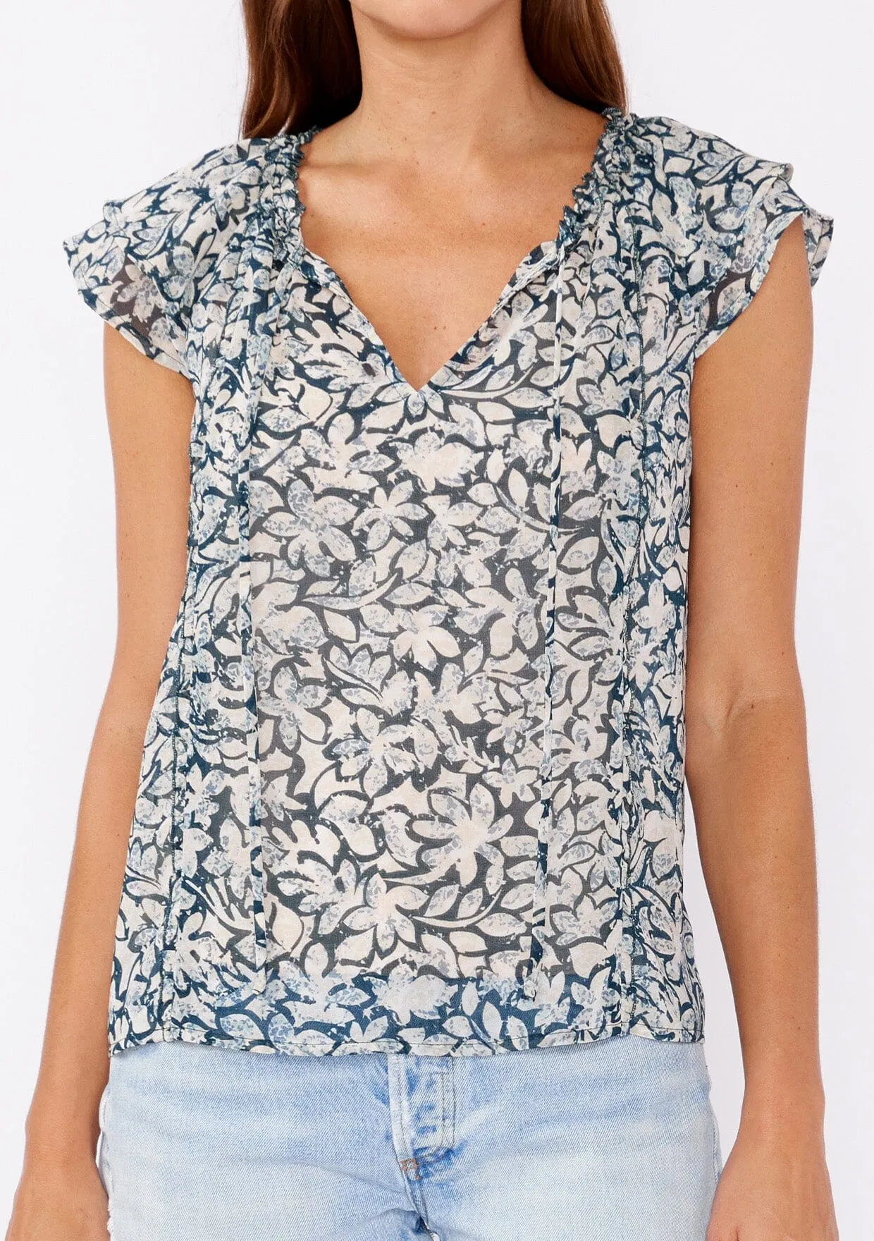 Enchanted Garden Ruffle Sleeve Top