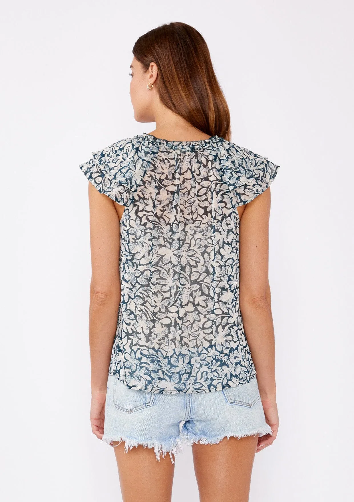 Enchanted Garden Ruffle Sleeve Top