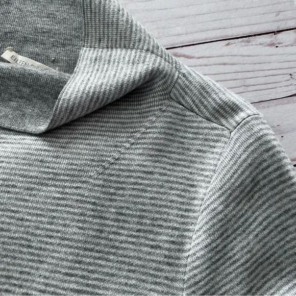EUC Eileen Fisher Cashmere Blend Reversible Funnel Neck Sweater in Gray size M