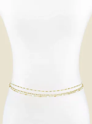 EXTENDED VACATION PEARL BODY CHAIN