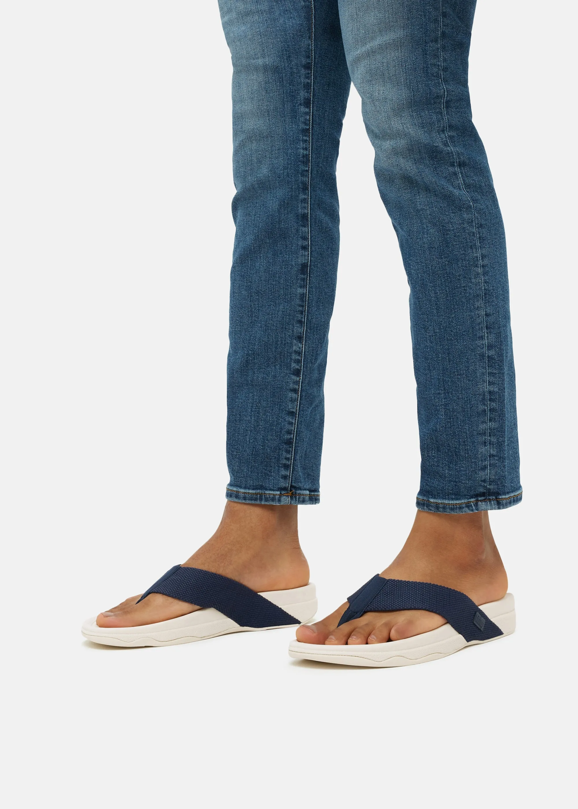 FitFlop SURFER Mens Stripe Webbing Toe-Post Sandals
