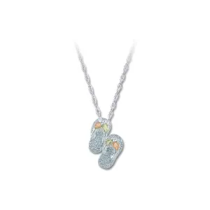 Flip Flops - Sterling Silver Black Hills Gold Pendant