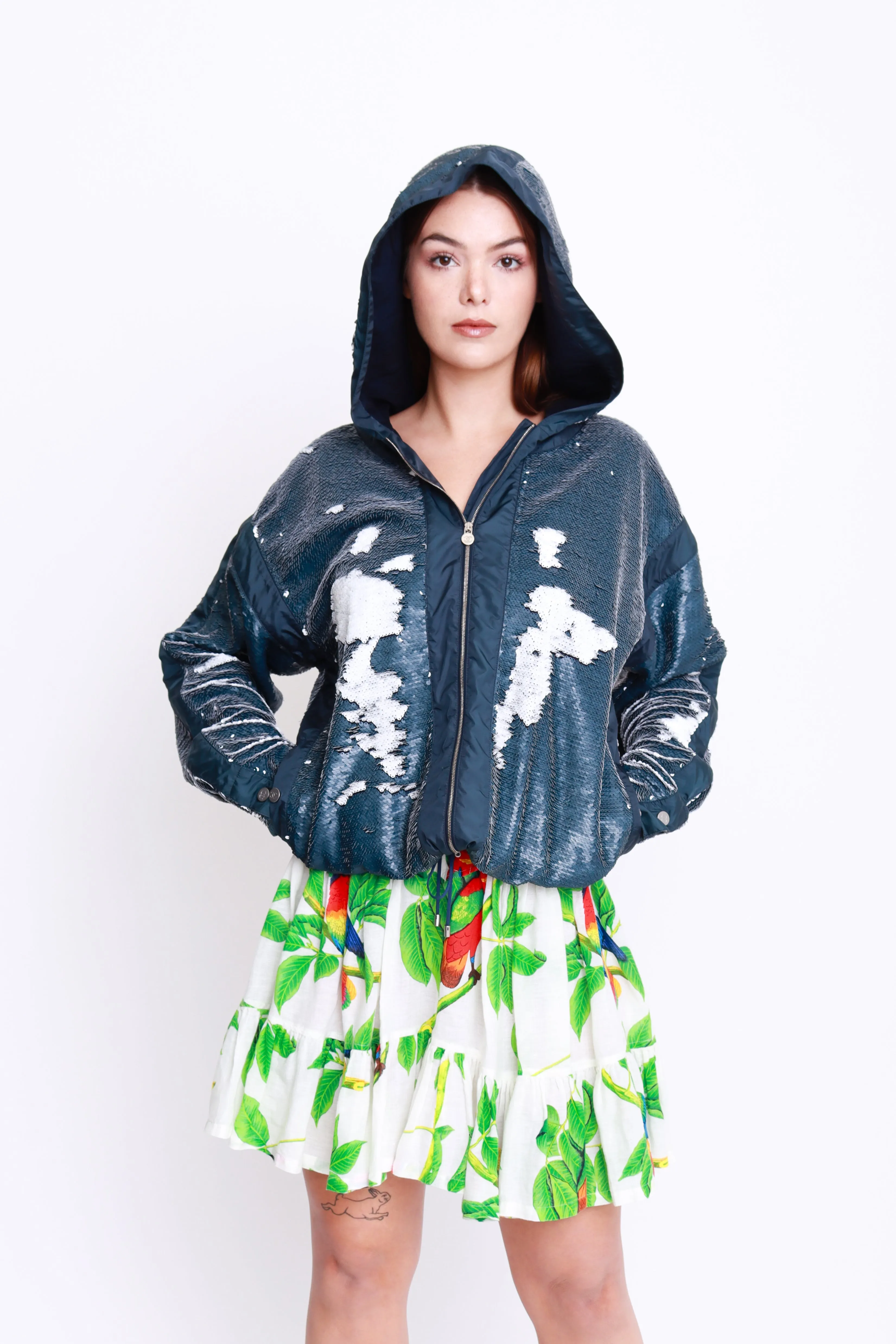 Flip Sequin Hooded Parka