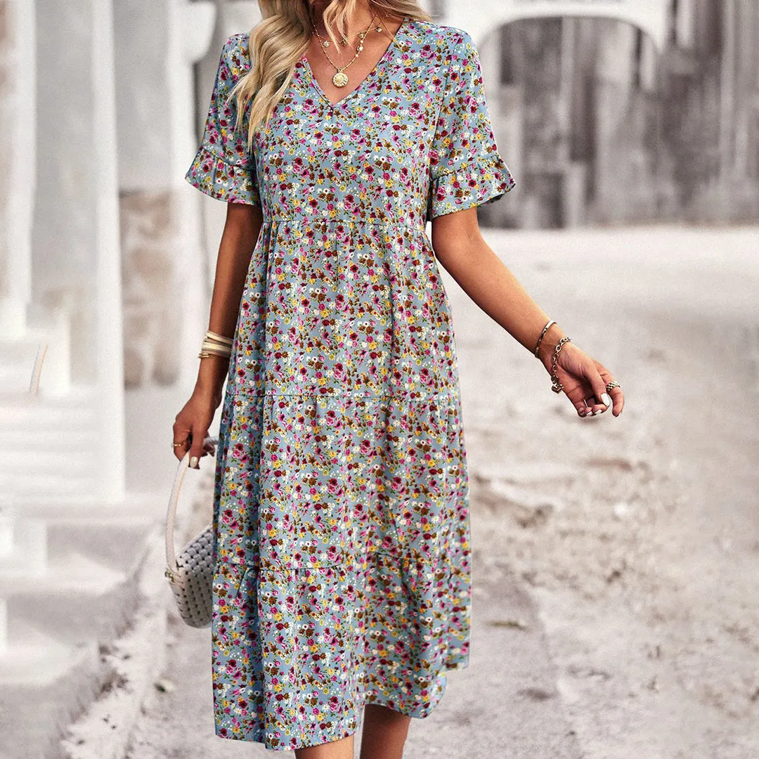 Floral Midi Dress | Lightweight & Flowy | Casual Elegance