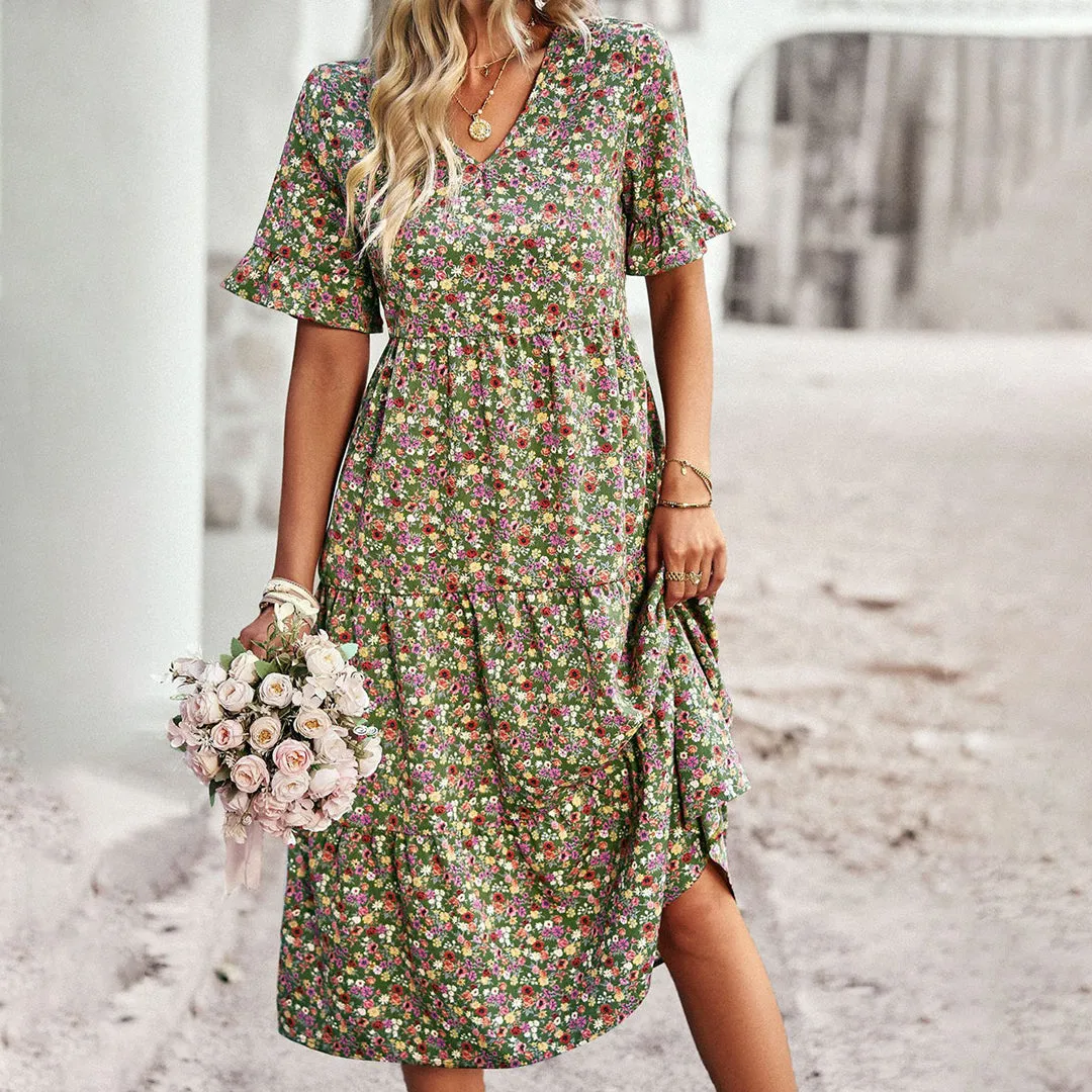 Floral Midi Dress | Lightweight & Flowy | Casual Elegance