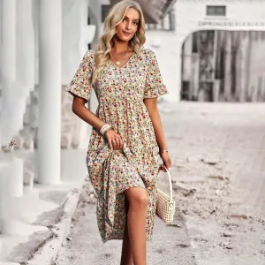 Floral Midi Dress | Lightweight & Flowy | Casual Elegance