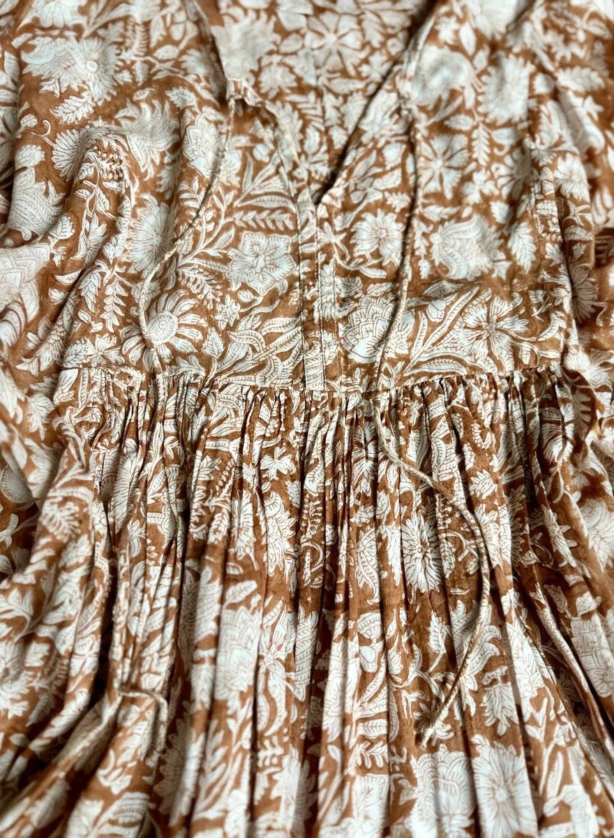 Floral Sand Sienna | Cotton Dress