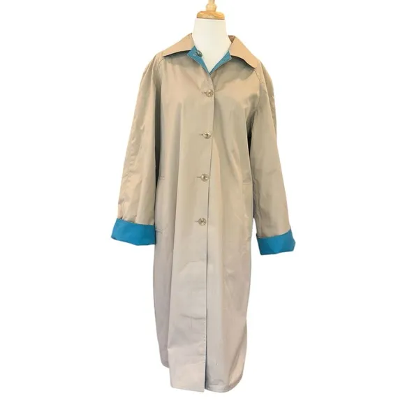 Forecaster of Boston | Vintage Fully Reversible Blue and Tan Trench Coat…