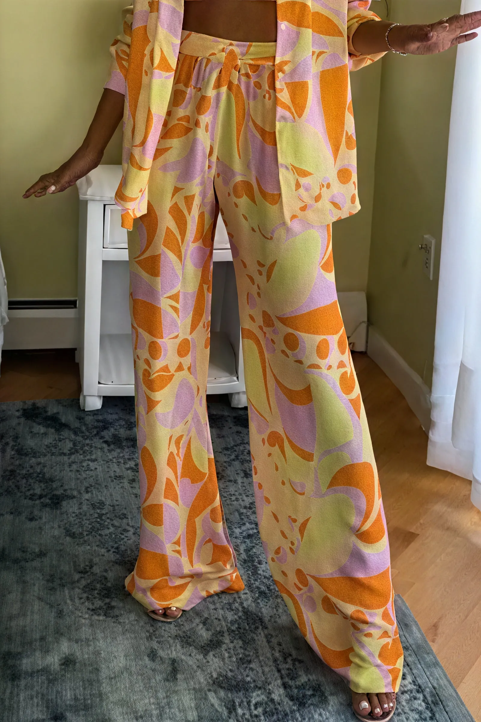 Geometric Print Silky Set