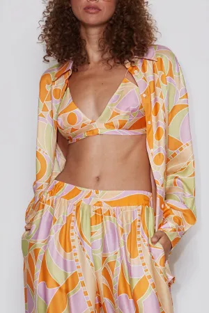 Geometric Print Silky Set