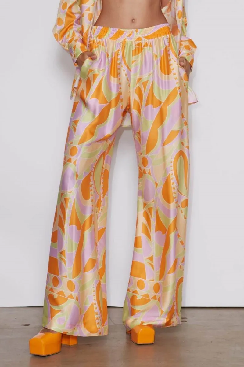 Geometric Print Silky Set