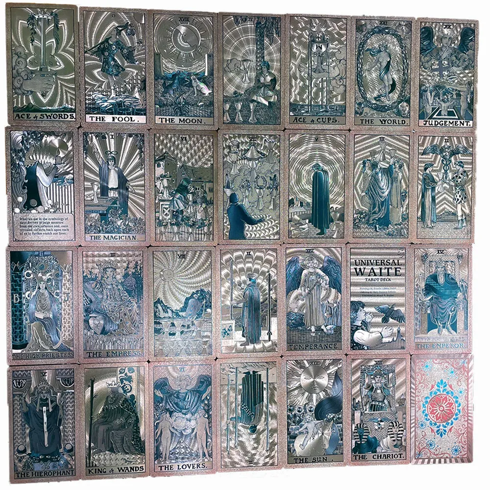 Gold Foil  PVC Waterproof  3D Coffee Color Retro Tarot Card