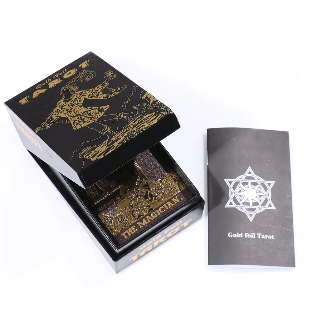 Gold Foil  PVC Waterproof  3D Coffee Color Retro Tarot Card