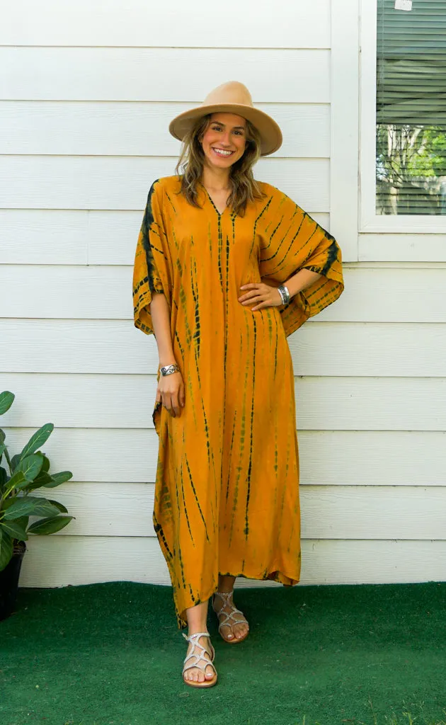 Golden Amber Tie Dye Kaftan