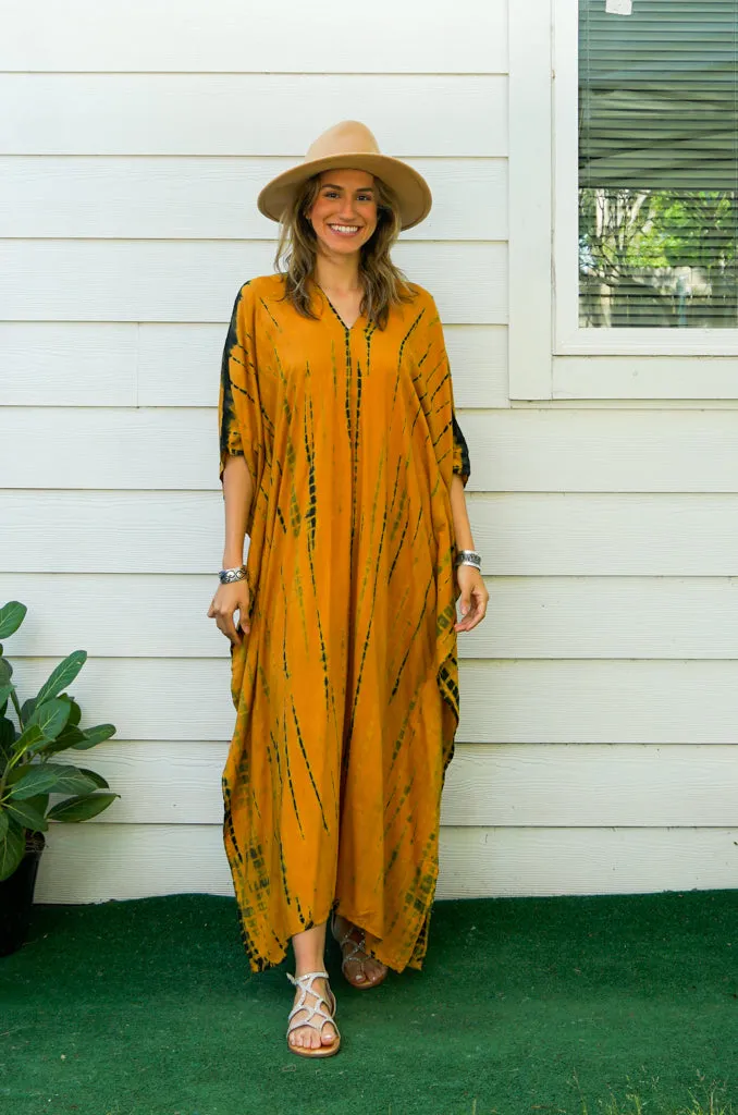 Golden Amber Tie Dye Kaftan