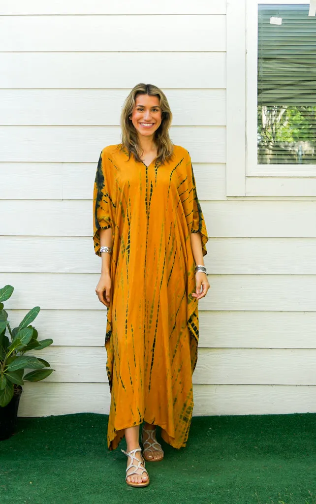 Golden Amber Tie Dye Kaftan