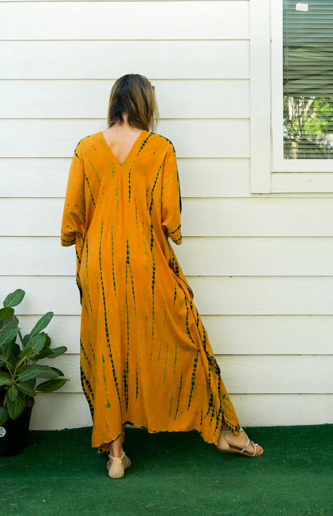 Golden Amber Tie Dye Kaftan
