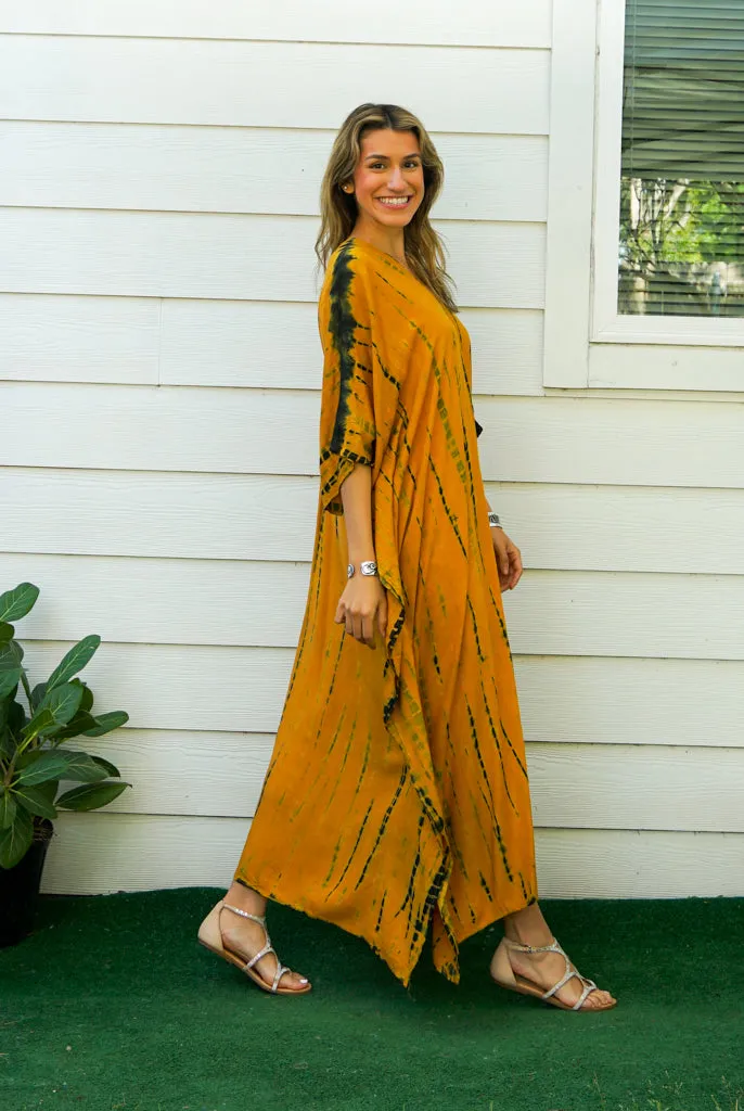 Golden Amber Tie Dye Kaftan