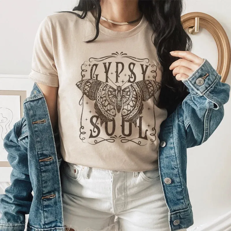 Gypsy Soul Butterfly Print T-Shirt - New