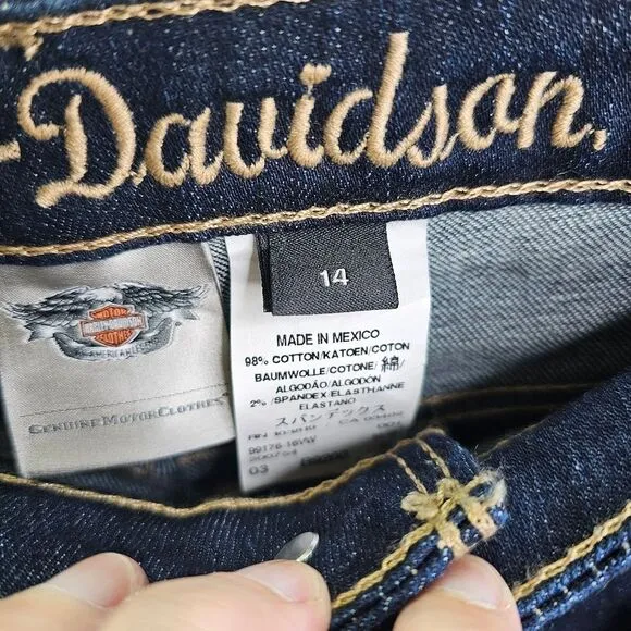 Harley-Davidson Boot Cut Embellished Mid Rise Jeans Size 14