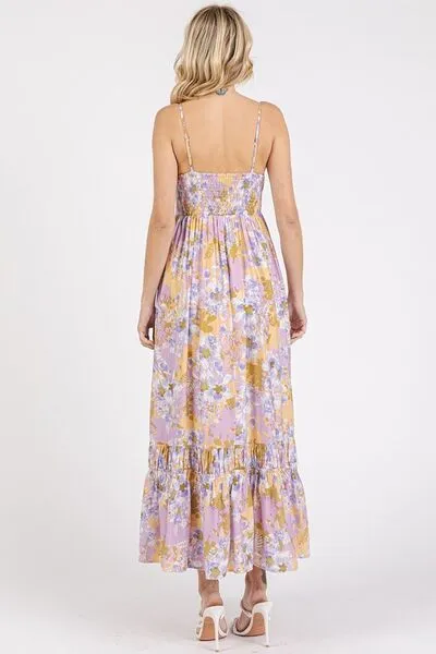 Hazel Blues® |  Mittoshop Floral Smocked Back Ruffled Hem Maxi Cami Dress