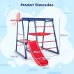 Heavy Weight 7-in-1 Indoor & Outdoor Rust-Proof Montessori Climbing Gym with Slide | Basketball Hoop