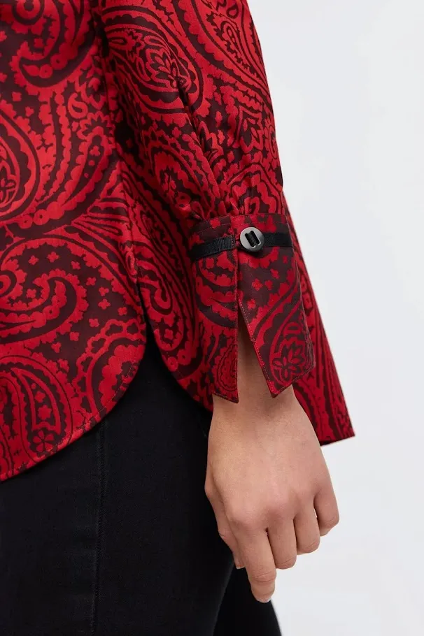 Iris Paisley Tunic - Red Black