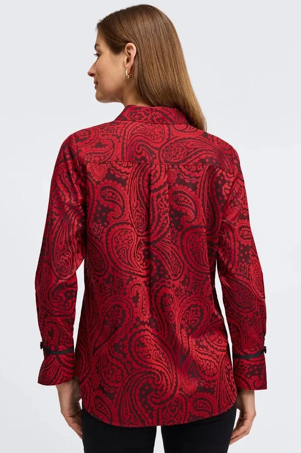 Iris Paisley Tunic - Red Black