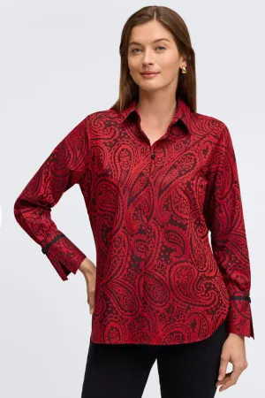 Iris Paisley Tunic - Red Black