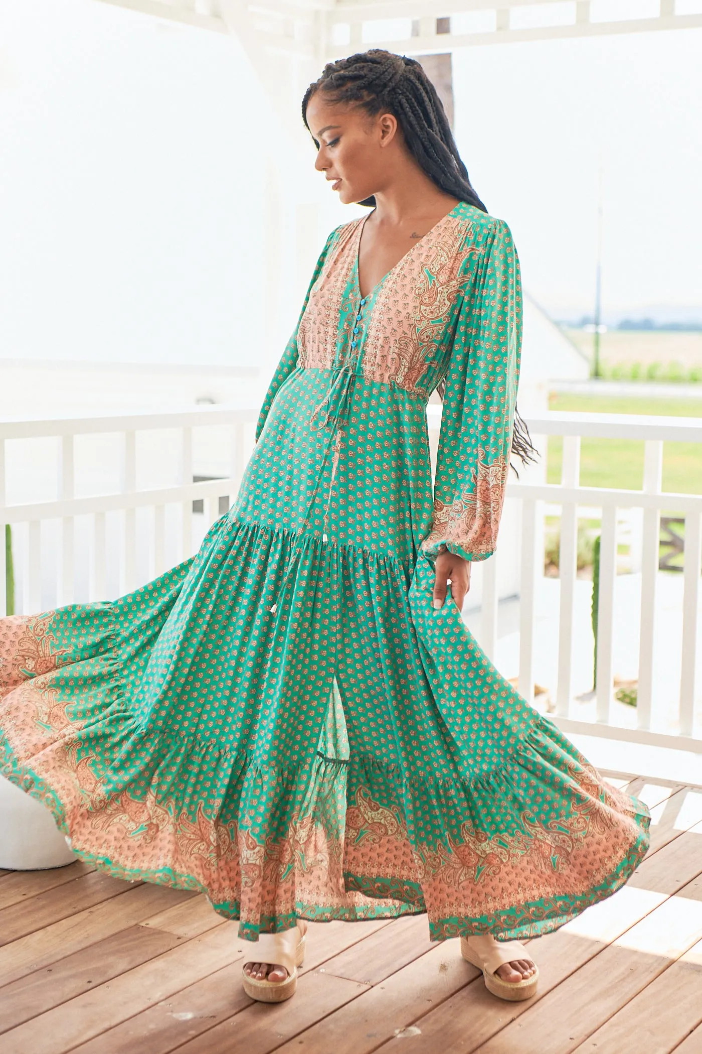 Jade Print Teresa Maxi