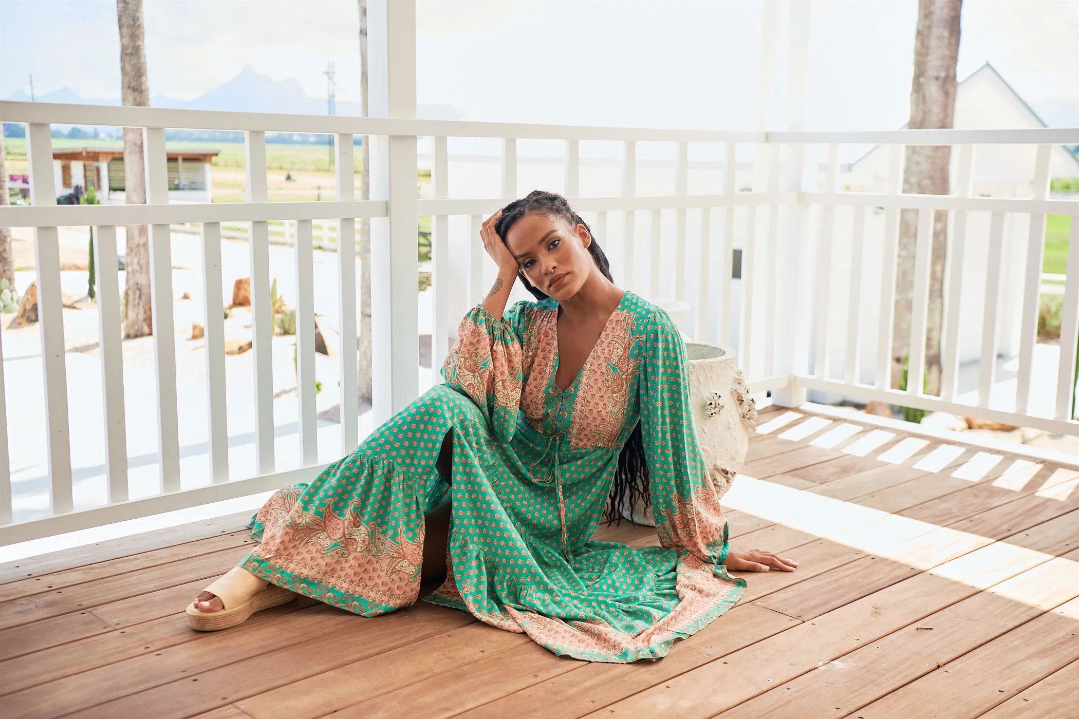 Jade Print Teresa Maxi