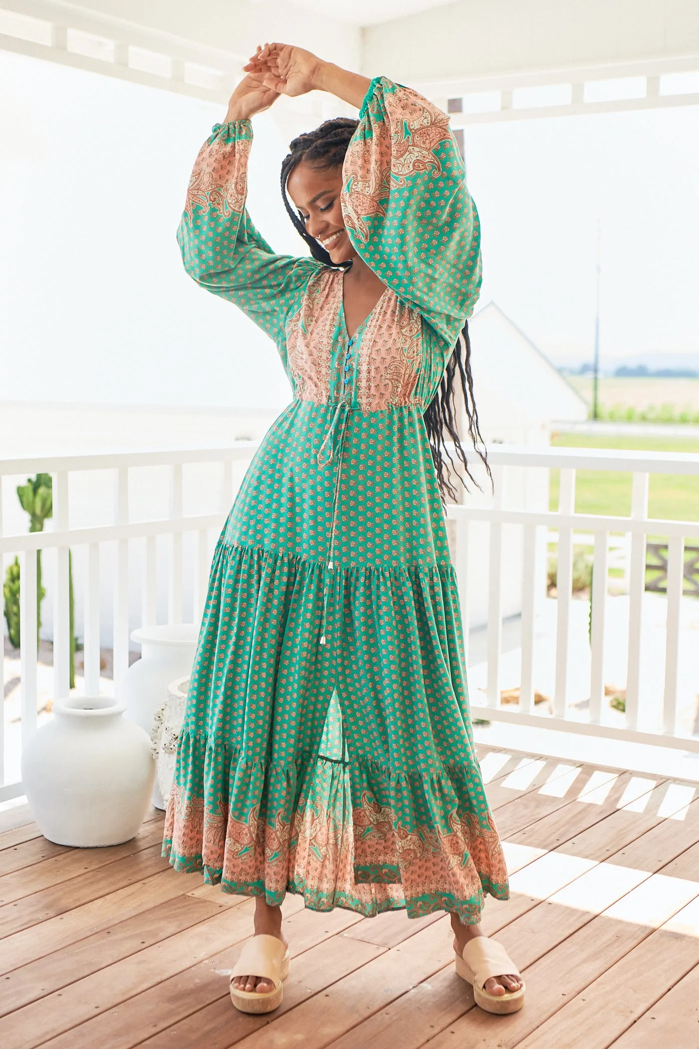 Jade Print Teresa Maxi